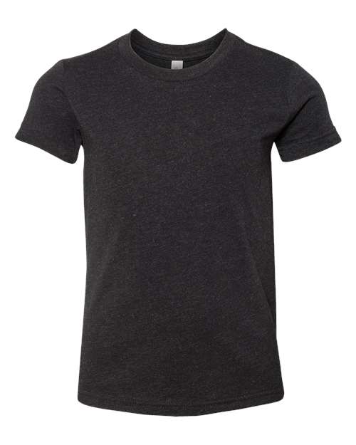 Bella + Canvas 3001Y Youth Jersey T-Shirt #color_BLACK HEATHER