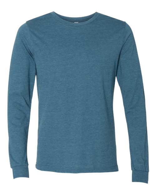 Bella + Canvas 3501 Unisex Jersey Long-Sleeve T-Shirt #color_HTHR DEEP TEAL