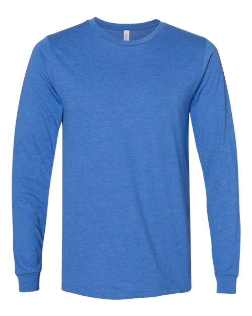 Bella + Canvas 3501 Unisex Jersey Long-Sleeve T-Shirt #color_HEATHER TRU ROYL