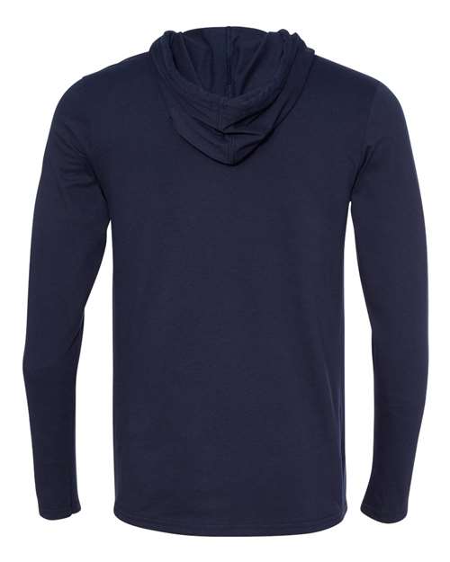 Anvil 987AN Adult Lightweight Long-Sleeve Hooded T-Shirt #color_NAVY/ DARK GREY