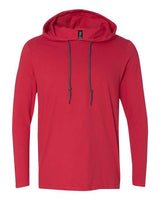 Anvil 987AN Adult Lightweight Long-Sleeve Hooded T-Shirt #color_RED/ DARK GREY