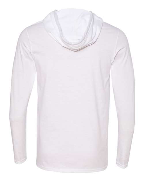 Anvil 987AN Adult Lightweight Long-Sleeve Hooded T-Shirt #color_WHITE/ DARK GREY