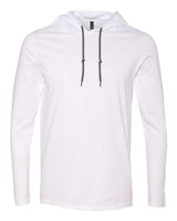 Anvil 987AN Adult Lightweight Long-Sleeve Hooded T-Shirt #color_WHITE/ DARK GREY