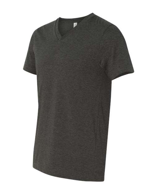 Bella + Canvas 3005 Unisex Jersey Short-Sleeve V-Neck T-Shirt #color_DK GREY HEATHER
