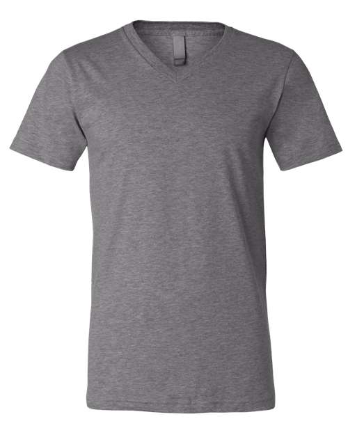 Bella + Canvas 3005 Unisex Jersey Short-Sleeve V-Neck T-Shirt #color_DEEP HEATHER