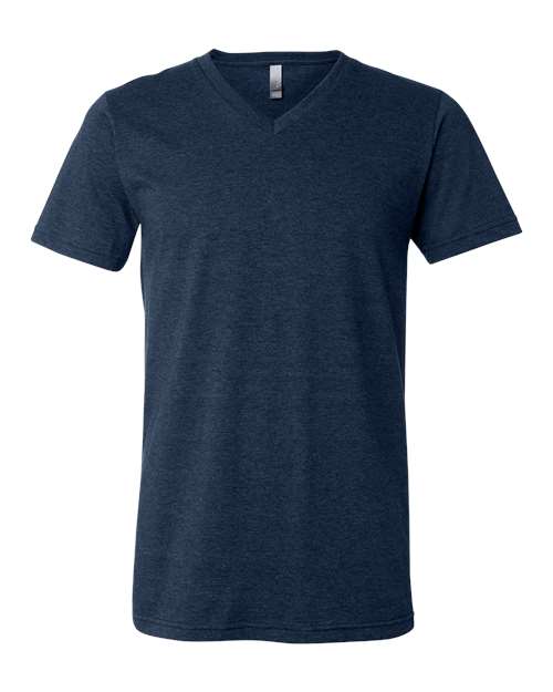 Bella + Canvas 3005 Unisex Jersey Short-Sleeve V-Neck T-Shirt #color_HEATHER NAVY