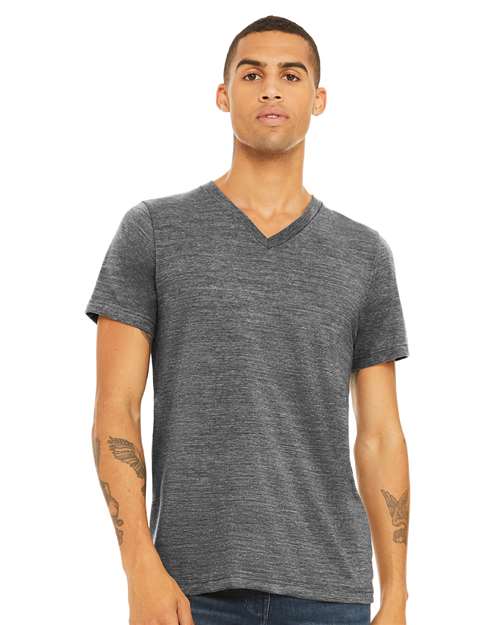 Bella + Canvas 3005 Unisex Jersey Short-Sleeve V-Neck T-Shirt #color_ASPHALT SLUB