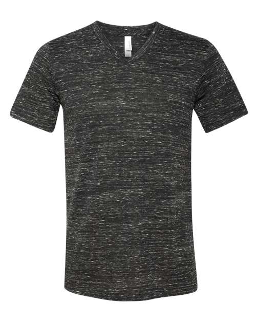 Bella + Canvas 3005 Unisex Jersey Short-Sleeve V-Neck T-Shirt #color_BLACK MARBLE