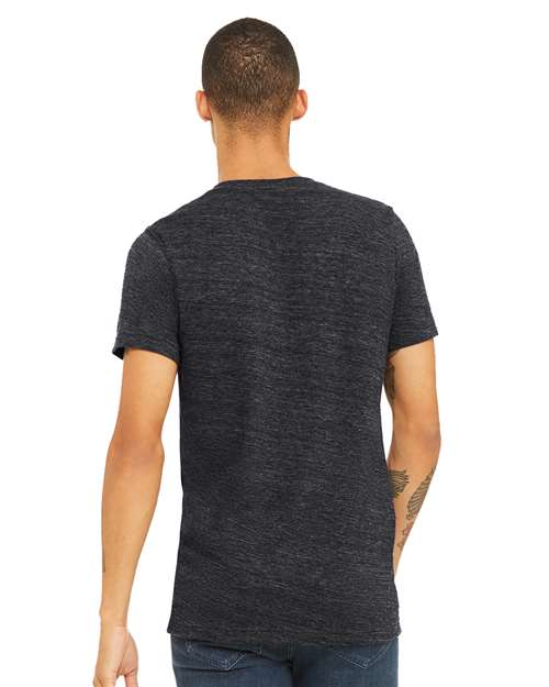 Bella + Canvas 3005 Unisex Jersey Short-Sleeve V-Neck T-Shirt #color_CHRCL BLK SLUB
