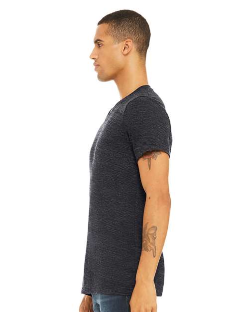 Bella + Canvas 3005 Unisex Jersey Short-Sleeve V-Neck T-Shirt #color_CHRCL BLK SLUB