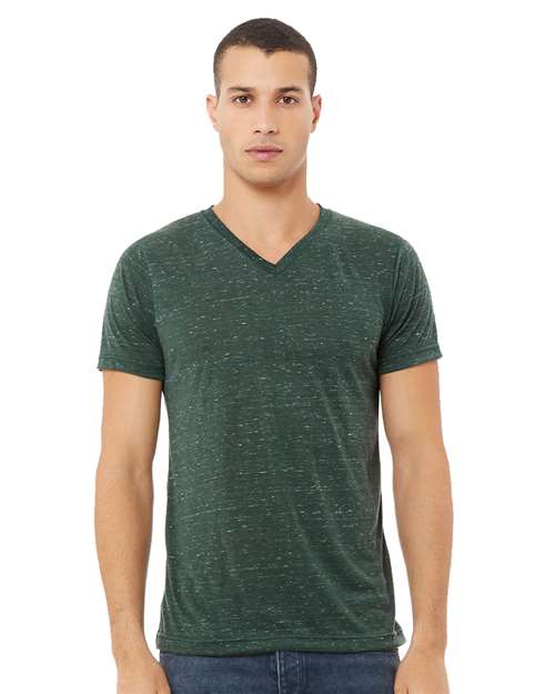 Bella + Canvas 3005 Unisex Jersey Short-Sleeve V-Neck T-Shirt #color_FOREST MARBLE