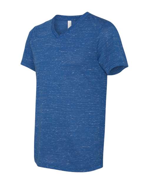 Bella + Canvas 3005 Unisex Jersey Short-Sleeve V-Neck T-Shirt #color_TRUE ROYAL MRBLE