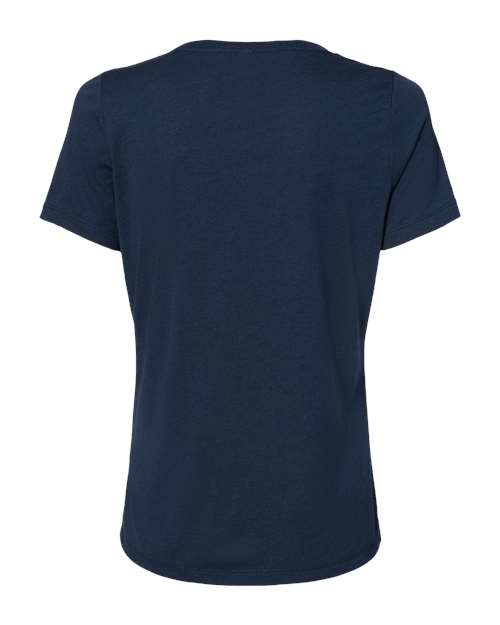 Bella + Canvas 6405 Ladies' Relaxed Jersey V-Neck T-Shirt #color_SOLID NVY TRBLND