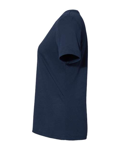 Bella + Canvas 6405 Ladies' Relaxed Jersey V-Neck T-Shirt #color_SOLID NVY TRBLND
