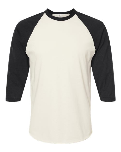 Tultex 245 Fine Jersey Raglan T-Shirt #color_Vintage White/ Black