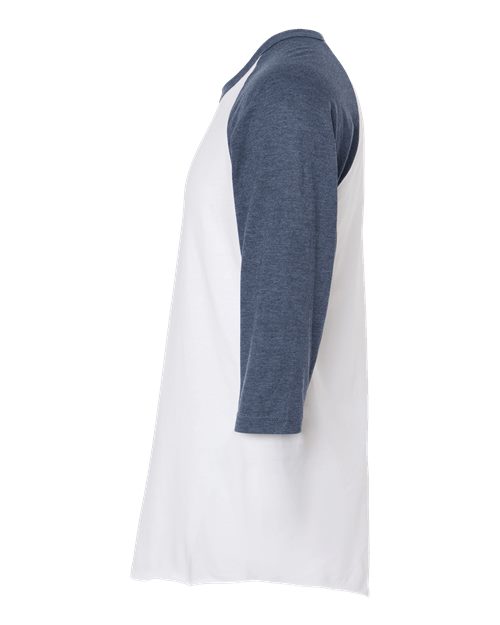 Tultex 245 Fine Jersey Raglan T-Shirt #color_White/ Heather Denim