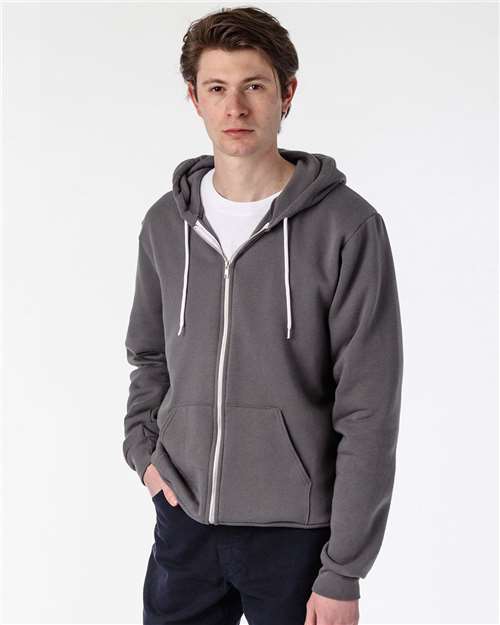 Los Angeles Apparel F97 USA-Made Flex Fleece Full-Zip Hooded Sweatshirt #color_Asphalt