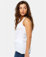 US Blanks US575 Women's Raw Edge Racer Tank Top #color_White