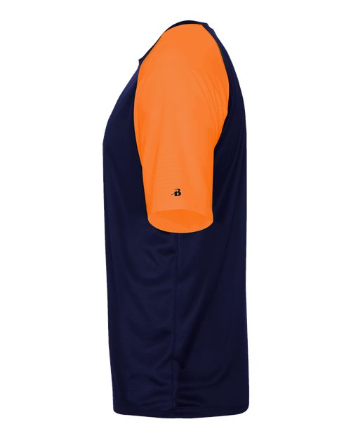 Badger 4230 Breakout T-Shirt #color_Navy/ Burnt Orange