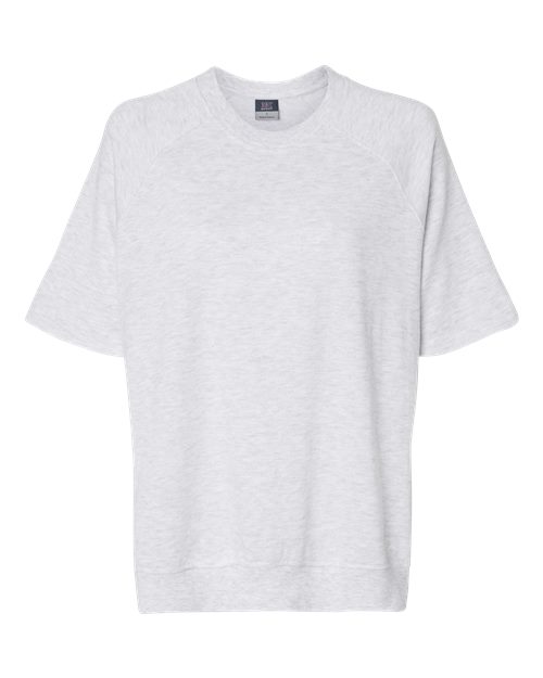 MV Sport W23711 Women's French Terry Short Sleeve Crewneck Pullover #color_Ash
