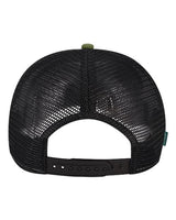LEGACY ROADIE Five-Panel Trucker Cap #color_Olive Slub/ Black