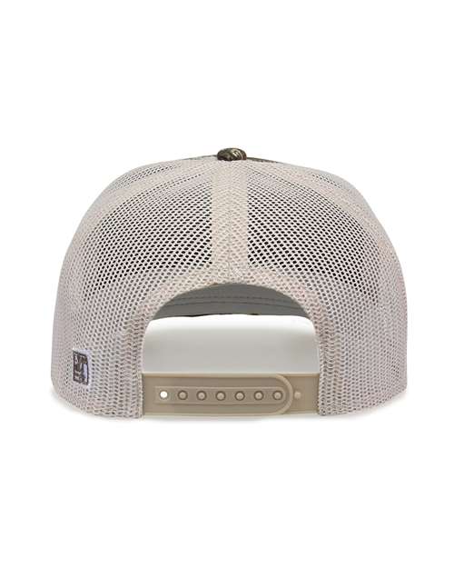 The Game GB452C Everyday Camo Trucker Cap #color_Realtree Edge/ Stone