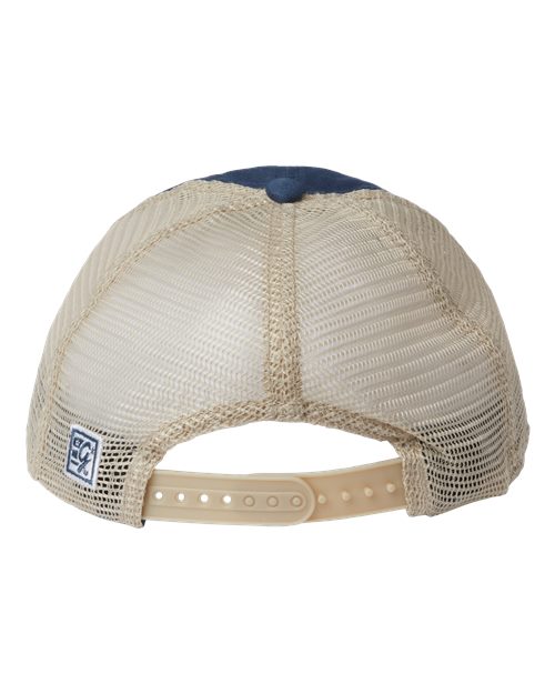 The Game GB880 Soft Trucker Cap #color_Vintage Blue/ Khaki