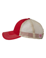 The Game GB880 Soft Trucker Cap #color_Vintage Red/ Khaki