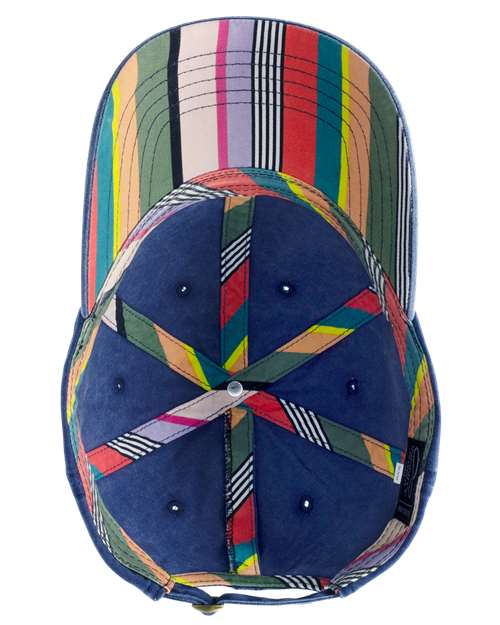 Infinity Her CASSIE Women's Pigment-Dyed with Fashion Undervisor Cap #color_Navy/ Stripes
