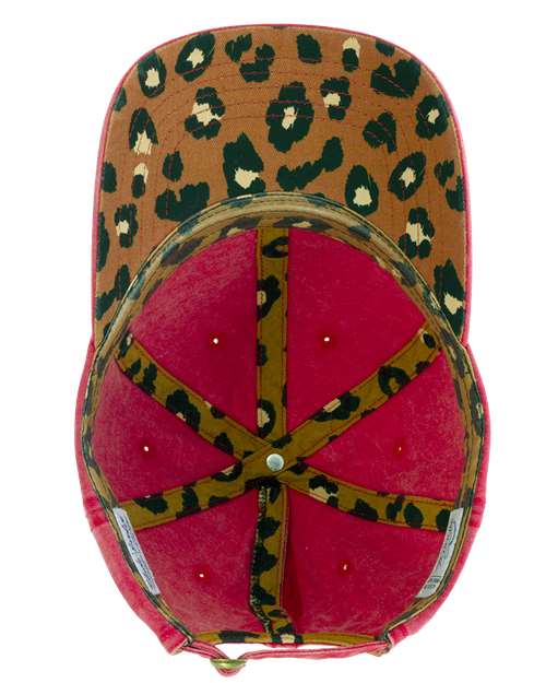 Infinity Her CASSIE Women's Pigment-Dyed with Fashion Undervisor Cap #color_Red/ Leopard