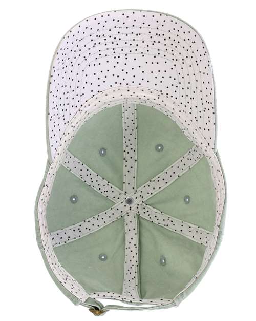 Infinity Her CASSIE Women's Pigment-Dyed with Fashion Undervisor Cap #color_Sage/ Polka Dots