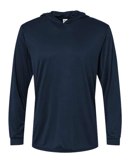 Paragon 220P Bahama Performance Hooded Long Sleeve T-Shirt #color_Navy