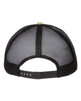 Atlantis Headwear ZION Sustainable Five-Panel Trucker Cap #color_Khaki/ Black