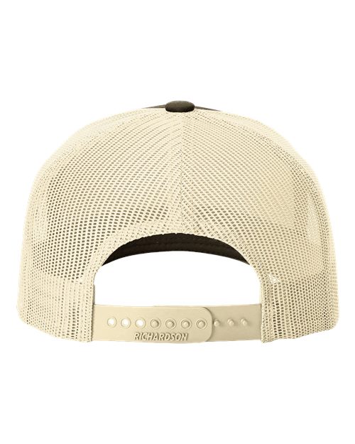 Richardson 112FP Five-Panel Trucker Cap #color_Chocolate Chip/ Birch
