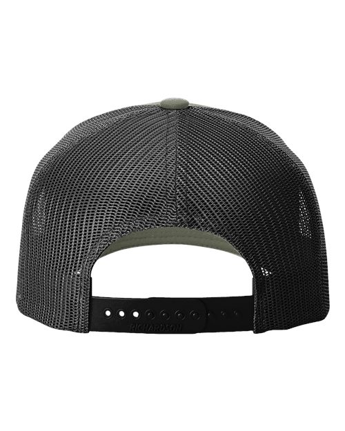 Richardson 112FP Five-Panel Trucker Cap #color_Loden Green/ Black