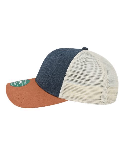 LEGACY MPS Mid-Pro Snapback Trucker Cap #color_Melange Navy/ Bronze/ Stone