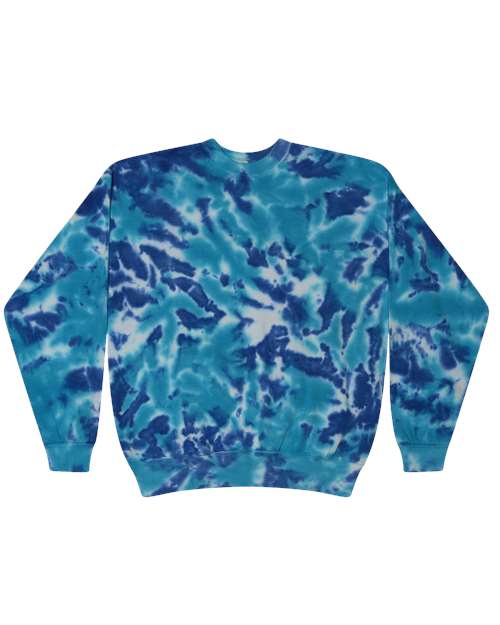 Colortone 8100 Tie-Dyed Fleece Crewneck Sweatshirt #color_Multi Blue