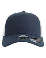 Atlantis Headwear ZION Sustainable Five-Panel Trucker Cap #color_Navy/ White
