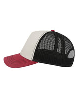 Atlantis Headwear RAPPER Sustainable Canvas Cap #color_White/ Burgundy/ Black