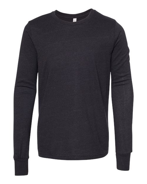 Bella + Canvas 3501Y Youth Jersey Long-Sleeve T-Shirt #color_BLACK HEATHER