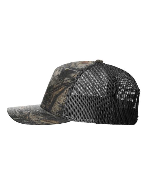 Richardson 112PFP Five-Panel Printed Trucker Cap #color_Mossy Oak Country DNA/ Black