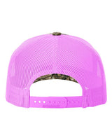 Richardson 112PFP Five-Panel Printed Trucker Cap #color_Realtree Edge/ Neon Pink