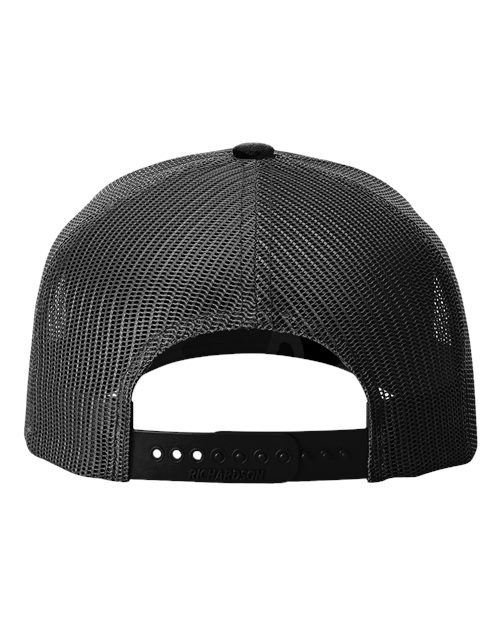 Richardson 112PFP Five-Panel Printed Trucker Cap #color_Sable Duck Camo/ Black