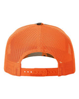 Richardson 112PFP Five-Panel Printed Trucker Cap #color_Blaze Duck Camo/ Blaze