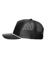 Richardson 112FPR Five-Panel Trucker with Rope Cap #color_Black/ White