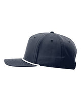 Richardson 258 Five Panel Classic Rope Cap #color_Navy/ White