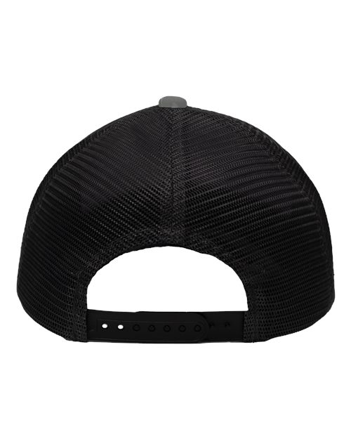 Sportsman SP1450 Traditional Lo-Pro Mesh Back Trucker Fit Cap #color_Grey Camo/ Black