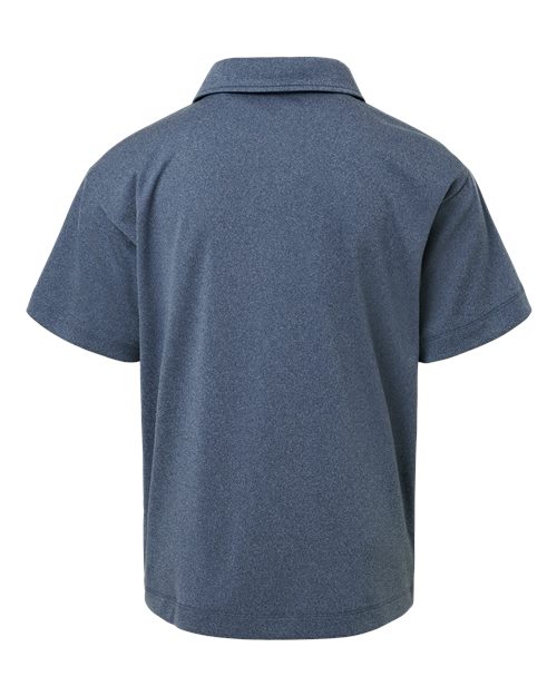 AllPro 41800Y Pro-Lock Youth Performance Polo #color_Heather Navy
