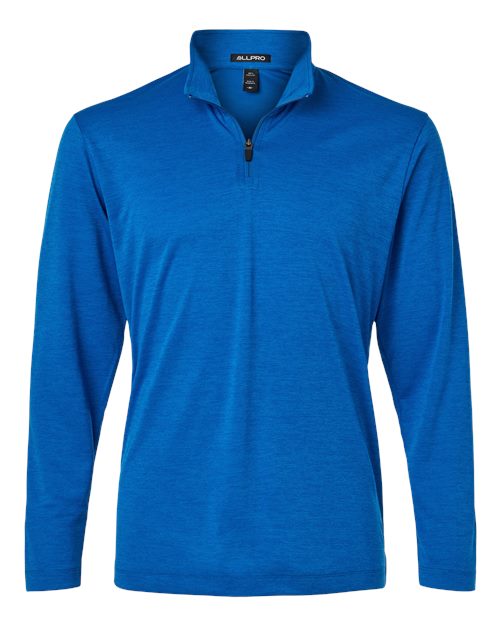 AllPro 4HM700 Performance Mélange Quarter-Zip Pullover #color_Royal Melange