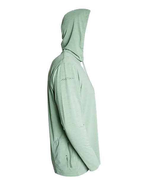 ANETIK MVLPRH8 Low Pro Tech Hooded Long Sleeve T-Shirt #color_Olive Heathered
